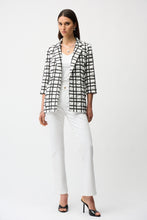 Load image into Gallery viewer, Joseph Ribkoff Jacquard Plaid Print Boxy Blazer With Notched Collar
