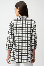 Load image into Gallery viewer, Joseph Ribkoff Jacquard Plaid Print Boxy Blazer With Notched Collar
