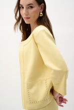 Load image into Gallery viewer, Joseph Ribkoff Foiled Scuba Suede Boxy Jacket with Stud Details
