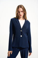 Load image into Gallery viewer, Silky Knit Fitted Blazer with Stripe Band Detail
