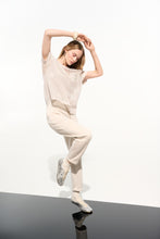 Load image into Gallery viewer, Beige Jersey Pull-On Jogger With Drawstring Waist
