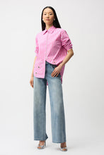 Load image into Gallery viewer, Joseph Ribkoff Pink Striped Casual Long-Sleeve Shirt
