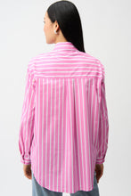 Load image into Gallery viewer, Joseph Ribkoff Pink Striped Casual Long-Sleeve Shirt
