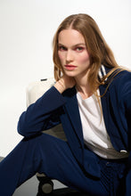Load image into Gallery viewer, Silky Knit Fitted Blazer with Stripe Band Detail
