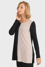 Load image into Gallery viewer, Joseph Ribkoff Black/Beige Tunic Style Top
