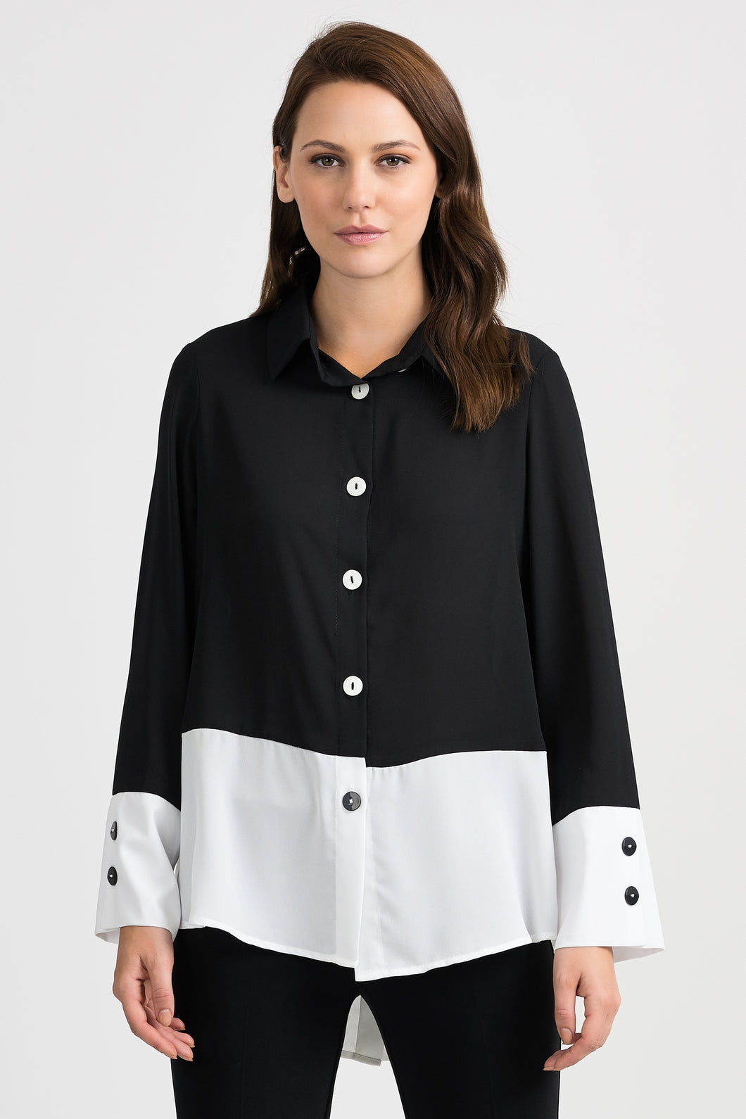 Joseph Ribkoff Black & White Button Up Shirt