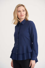 Load image into Gallery viewer, Joseph Ribkoff Peplum Black Buttoned Blouse
