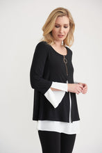 Load image into Gallery viewer, Joseph Ribkoff Tunic Style Black &amp; White Top
