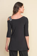 Load image into Gallery viewer, Joseph Ribkoff - Black Top With Pattern Strap
