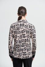 Load image into Gallery viewer, Joseph Ribkoff- Black &amp; White Pattern Buttoned Shirt
