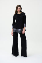 Load image into Gallery viewer, Joseph Ribkoff - Black Glitter Detailed Top
