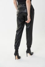 Load image into Gallery viewer, Joseph Ribkoff - Black Faux Leather Cargo Trousers
