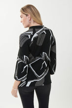 Load image into Gallery viewer, Joseph Ribkoff - Glitter Black &amp; White Patterned Blouse
